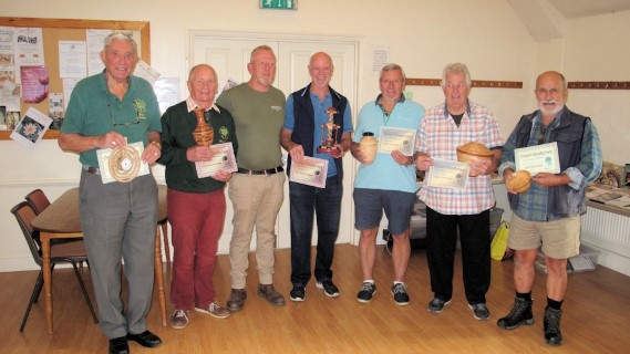 Tony Handford with the winners of the September certificates